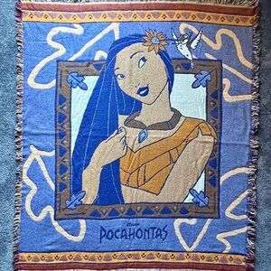 Vintage Disney Pocahontas Tapestry Woven Blanket By Beacon
